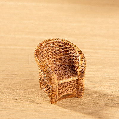 Resin Bamboo Rattan Chair Miniature Ornaments PW-WG81F97-01-1
