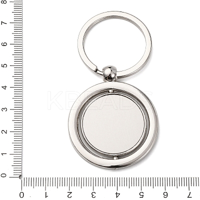 Rotatable Alloy Blank Keychain Cabochon Settings KEYC-F041-01P-1