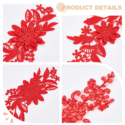 2 Pairs 2 Colors Polyester Ornament Accessories DIY-HY0001-99-1