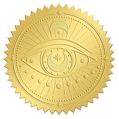 Plastic Self Adhesive Gold Foil Embossed Stickers DIY-WH0211-209-1