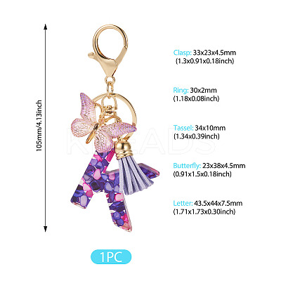 Resin Butterfly Pendant Keychains KEYC-TAC0034-03K-1