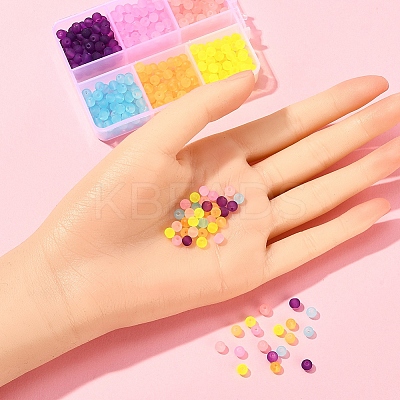 480Pcs 6 Colors Transparent Glass Beads Strands GLAA-YW0001-32-1