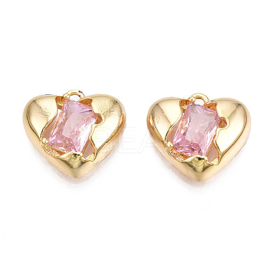 Brass Inlaid Cubic Zirconia Charms KK-N231-292-1