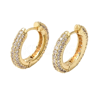 Brass Micro Pave Cubic Zirconia Hoop Earrings KK-CBA8324-24G-04-1