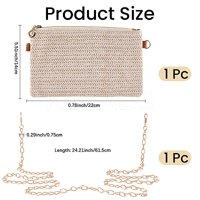 Woven Grass Shoulder Bags AJEW-WH20020-591C-1