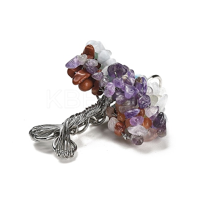 Natural Mixed Gemstone Chip Big Pendants G-F763-06P-1