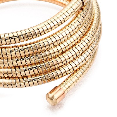 Iron Round Snake Chains Wrap Cuff Bangles BJEW-T022-02G-1