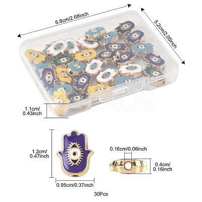 30Pcs Alloy Enamel Beads ENAM-FS0003-56-1