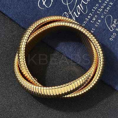 304 Stainless Steel Stretch Bracelets BJEW-A031-01D-G-1