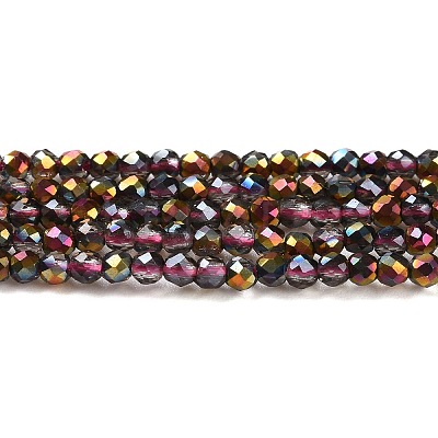Transparent Electroplate Glass Beads Strands GLAA-H021-01A-HP05-1