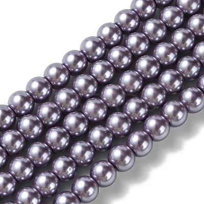 Eco-Friendly Dyed Glass Pearl Round Beads Strands HY-A002-8mm-RB116-1