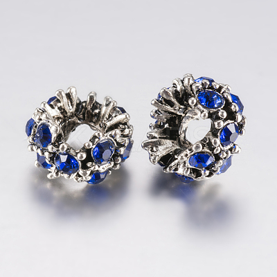 Tibetan Style Alloy Rhinestone European Beads PALLOY-F200-04G-1