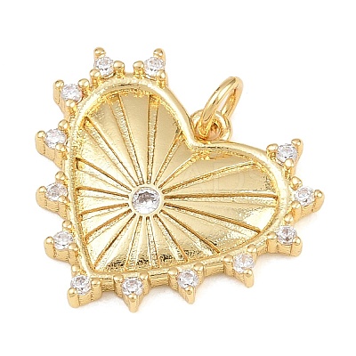 Brass Micro Pave Clear Cubic Zirconia Pendants KK-L275-71K-G-1