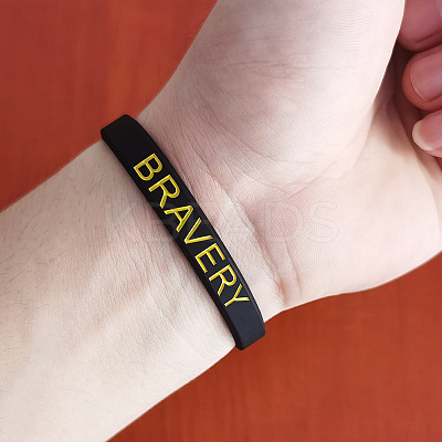 Silicone Motivational Quote Word Bangles FS-WG6454C-01-1