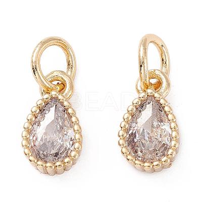 Brass Micro Pave Cubic Zirconia Charms ZIRC-E145-76-1