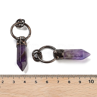 Natural Amethyst Faceted Pointed Bullet Pendants G-A221-03B-1
