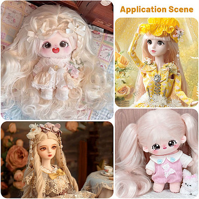 Artificial Wool Doll Wig Hair AJEW-WH0609-186C-1
