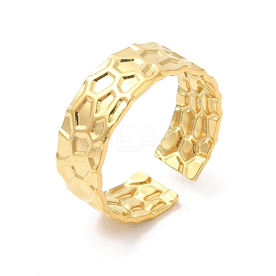 Ion Plating(IP) 304 Stainless Steel Cuff Wide Band Finger Rings RJEW-L107-011G-1