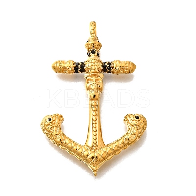 316L Stainless Steel Micro Pave Clear Cubic Zirconia Pendants STAS-S160-02G-1