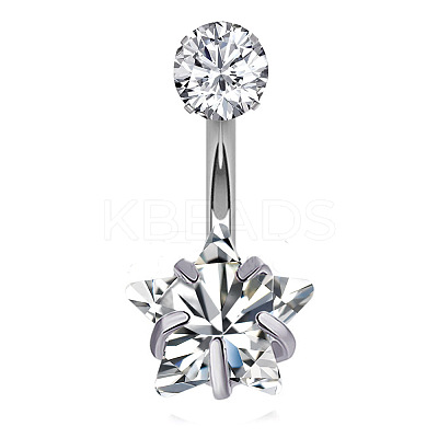 Clear Cubic Zirconia Belly Button Rings WG9960A-29-1