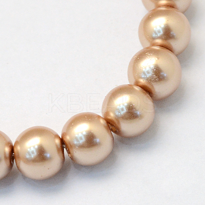Baking Paint Pearlized Glass Pearl Round Bead Strands X-HY-Q330-8mm-11-1