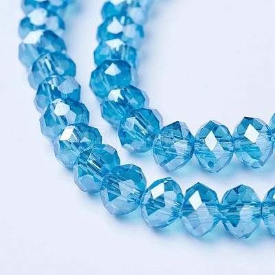 Electroplate Glass Beads Strands X-EGLA-A034-T6mm-A13-1