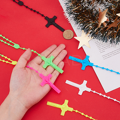 Luminous Plastic Pendant Necklaces NJEW-DC0001-06C-1