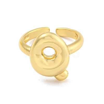 Brass Letter Open Cuff Rings for Women RJEW-G313-01Q-G-1