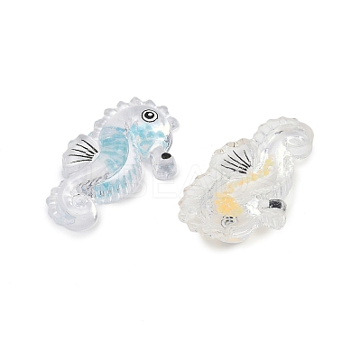 10Pcs Transparent Luminous Acrylic Pendants TACR-FP0001-02B-1