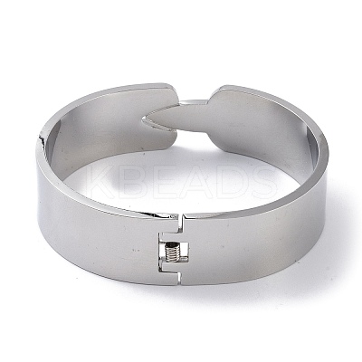 Non-Tarnish Word Love 304 Stainless Steel wide Hinged Bangles BJEW-G700-05P-1