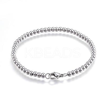 Tarnish Resistant 201 Stainless Steel Ball Chain Bracelets BJEW-E295-08-1