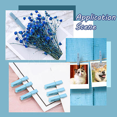 50Pcs DIY Wood Photo Paper Craft Clips AJEW-SP0003-43B-1