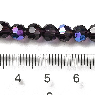 Electroplate Transparent Glass Beads Strands EGLA-A035-T6mm-L15-1