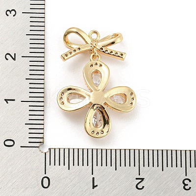 Brass Micro Cubic Zirconia Pendants KK-Q789-26G-1