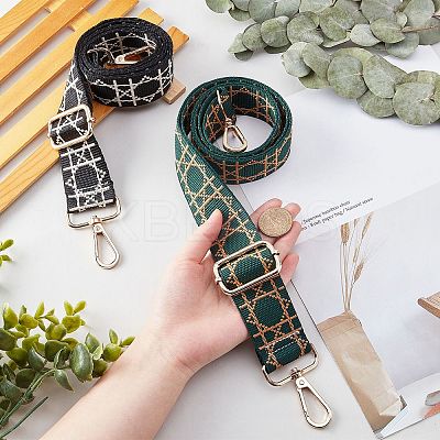 2Pcs 2 Colors Adjustable Polyester Geometric Pattern Bag Straps FIND-PH0003-73-1