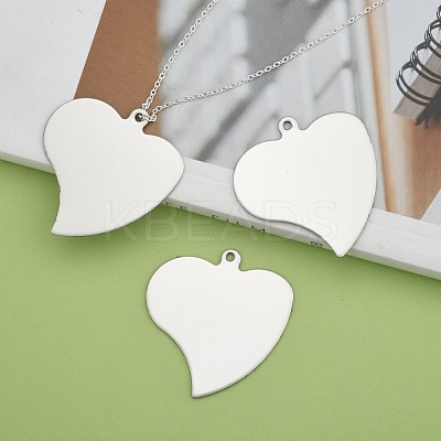 Tarnish Resistant 201 Stainless Steel Heart Stamping Blank Tag Pendants STAS-S031-16-1