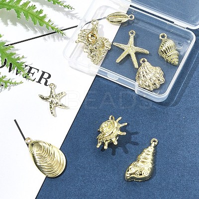 9Pcs 9 Styles Ocean Series Alloy Pendants FIND-FS0003-31-1