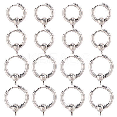 24Pcs 2 Styles 304 Stainless Steel Hoop Earring Findings FIND-SC0017-16A-1