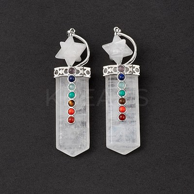 Chakra Themed Natural Quartz Crystal Big Pendants G-L524-12P-07-1