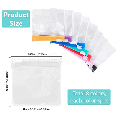 40Pcs 8 Colors EVA Plastic Zip-lock Bags ABAG-SP0001-18B-1