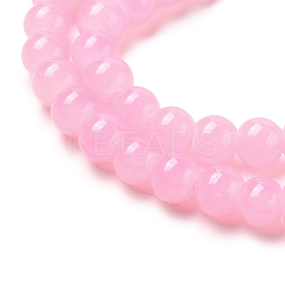 Baking Paint Imitation Jade Glass Round Bead Strands DGLA-XCP0001-25-1