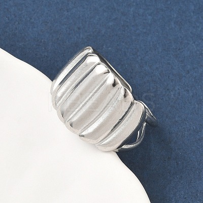 304 Stainless Steel Open Cuff Rings RJEW-A079-01I-P-1