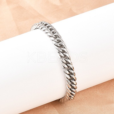 304 Stainless Steel Cuban Link Chain Bracelets BJEW-G766-01P-01-1