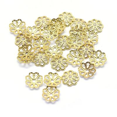 Brass Bead Caps KK-G319-05C-RS-1
