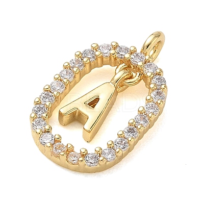26Pcs Brass Micro Pave Clear Cubic Zirconia Pendants KK-L268-032G-1