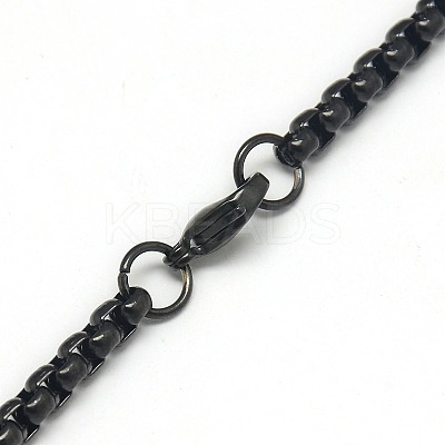 Trendy Men's 201 Stainless Steel Box Chain Necklaces NJEW-L043B-46B-1