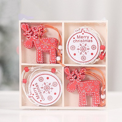Christmas Wooden Box Set Pendant Decoration XMAS-PW0001-163E-1