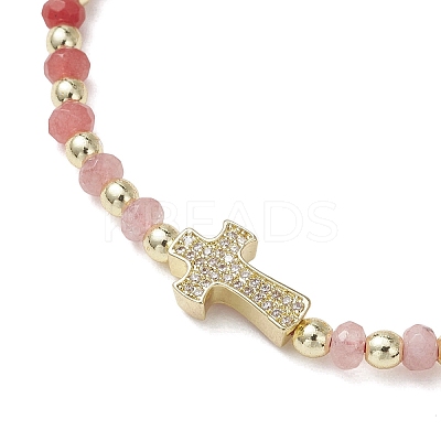Dyed Natural Malaysia Jade Rondelle Beaded Braided Bead Bracelets BJEW-JB13395-01-1