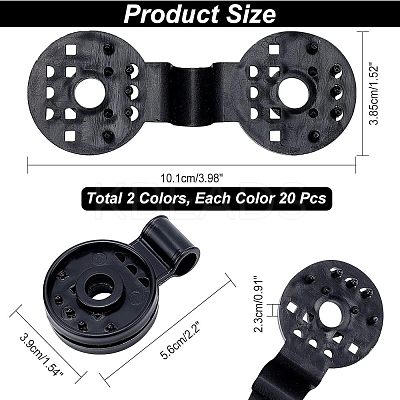 40Pcs 2 Colors Shade Cloth Plastic Clips KY-CA0001-26-1