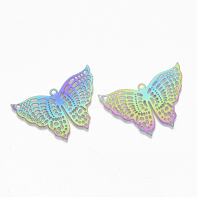 Ion Plating(IP) 201 Stainless Steel Filigree Pendants X-STAS-S108-111-1